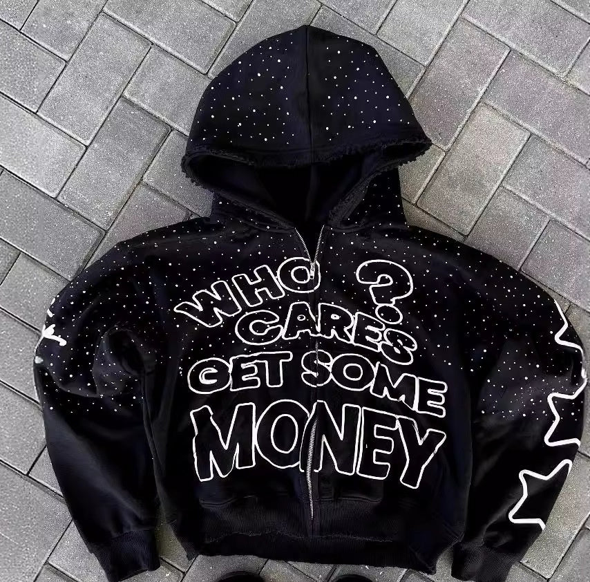 Sweat à capuche imprimé lettres de style sombre européen et américain