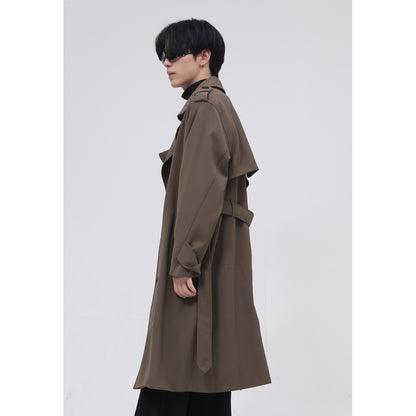 Zweireihiger einfacher Trenchcoat Herrengürtel