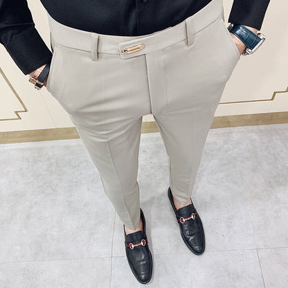 Pantalon de costume moulant pour homme