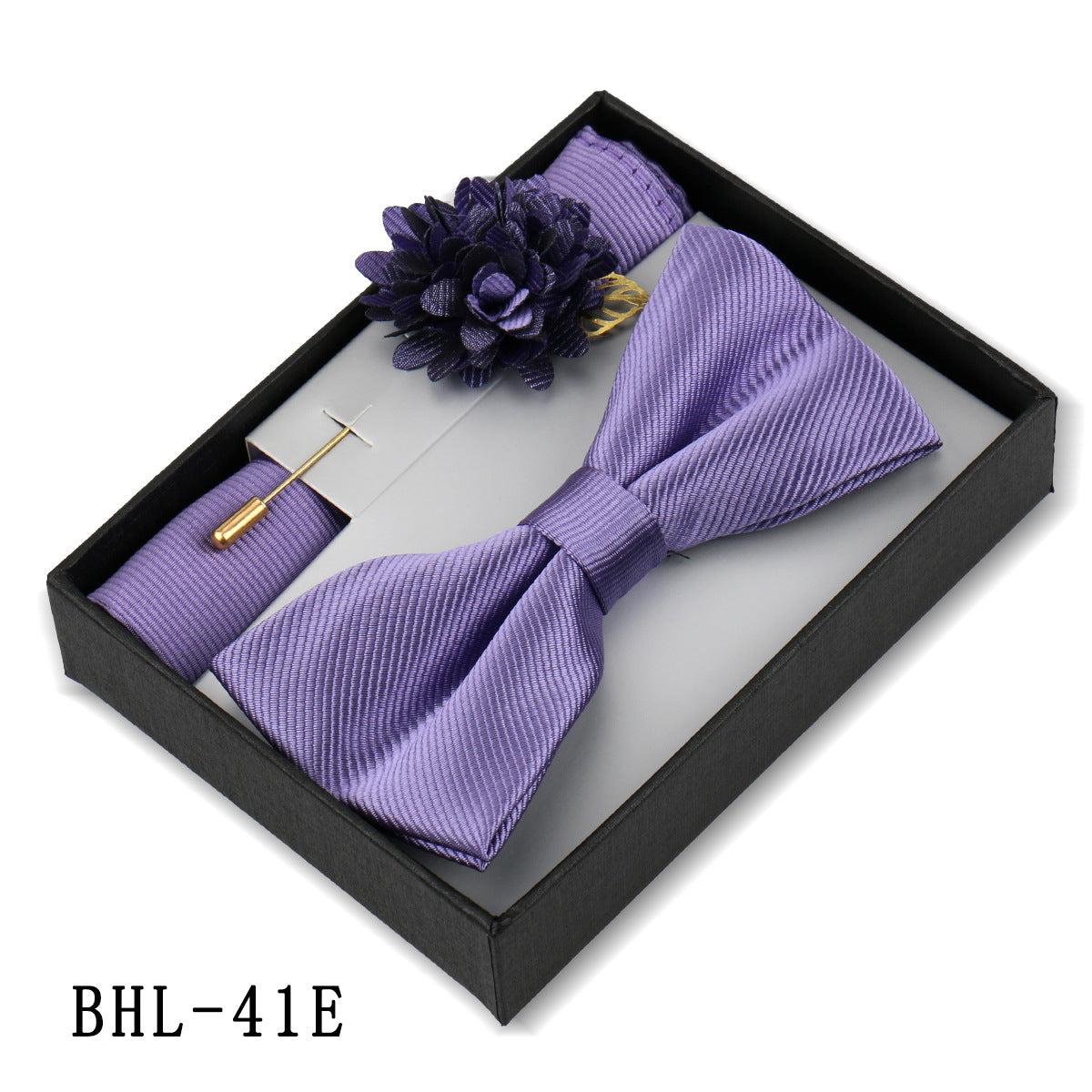 Mens Bow Tie, Pocket Square, And Brooch Gift Set - ARCHSHOPE