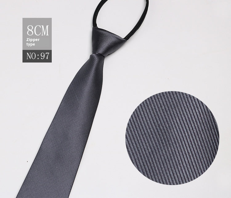 Black Men's Tie Striped Blue Business Tie Lazy Zip Tie In Stock Wholesale Pull Peels - ARCHSHOPE