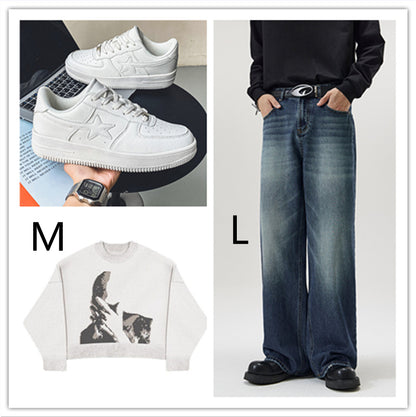 Thick Soled White Casual Sneakers For Men - ARCHSHOPE