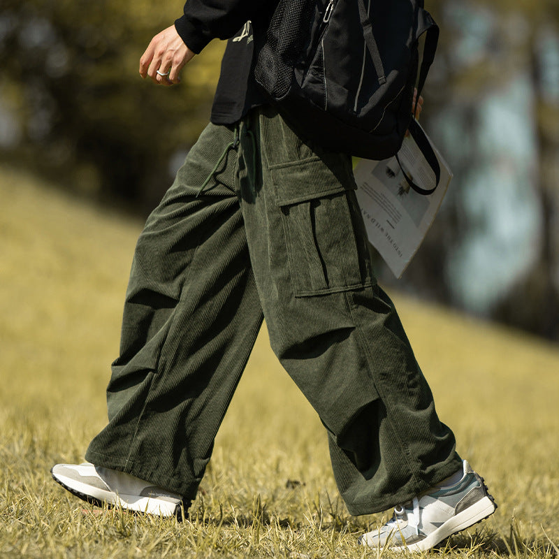 Herbst und Winter Gerade Casual Wide-Leg Cord Overalls Männer
