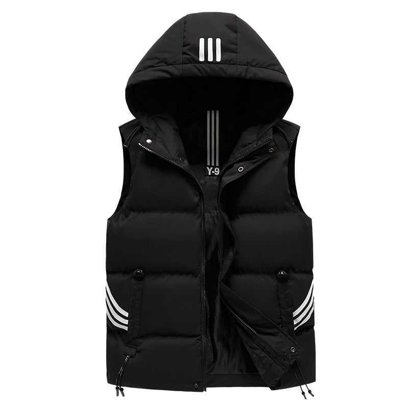 Manteau à capuche épais et chaud pour homme, gilet en coton