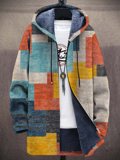 Lässige Herrenjacke mit Reißverschluss und Kapuze, baumwollgefüttert