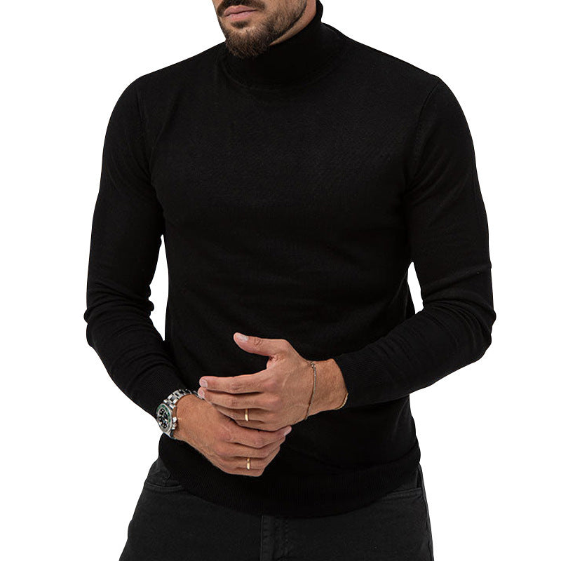 Herbst und Winter Neuer hochelastischer Rollkragenpullover aus Kaschmir mit dicker, warmer Unterwolle für junge Männer