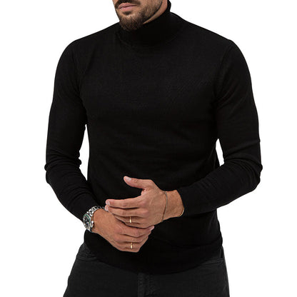 Herbst und Winter Neuer hochelastischer Rollkragenpullover aus Kaschmir mit dicker, warmer Unterwolle für junge Männer