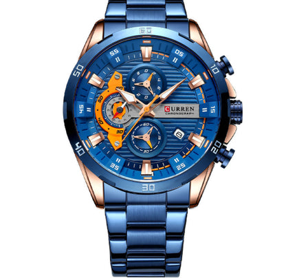 Six-hand Steel-band Round Quartz Watch A Stylish Timepiece - ARCHSHOPE
