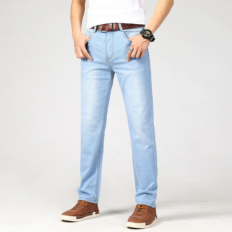 Jeans d'été pour hommes Pantalons droits pour hommes