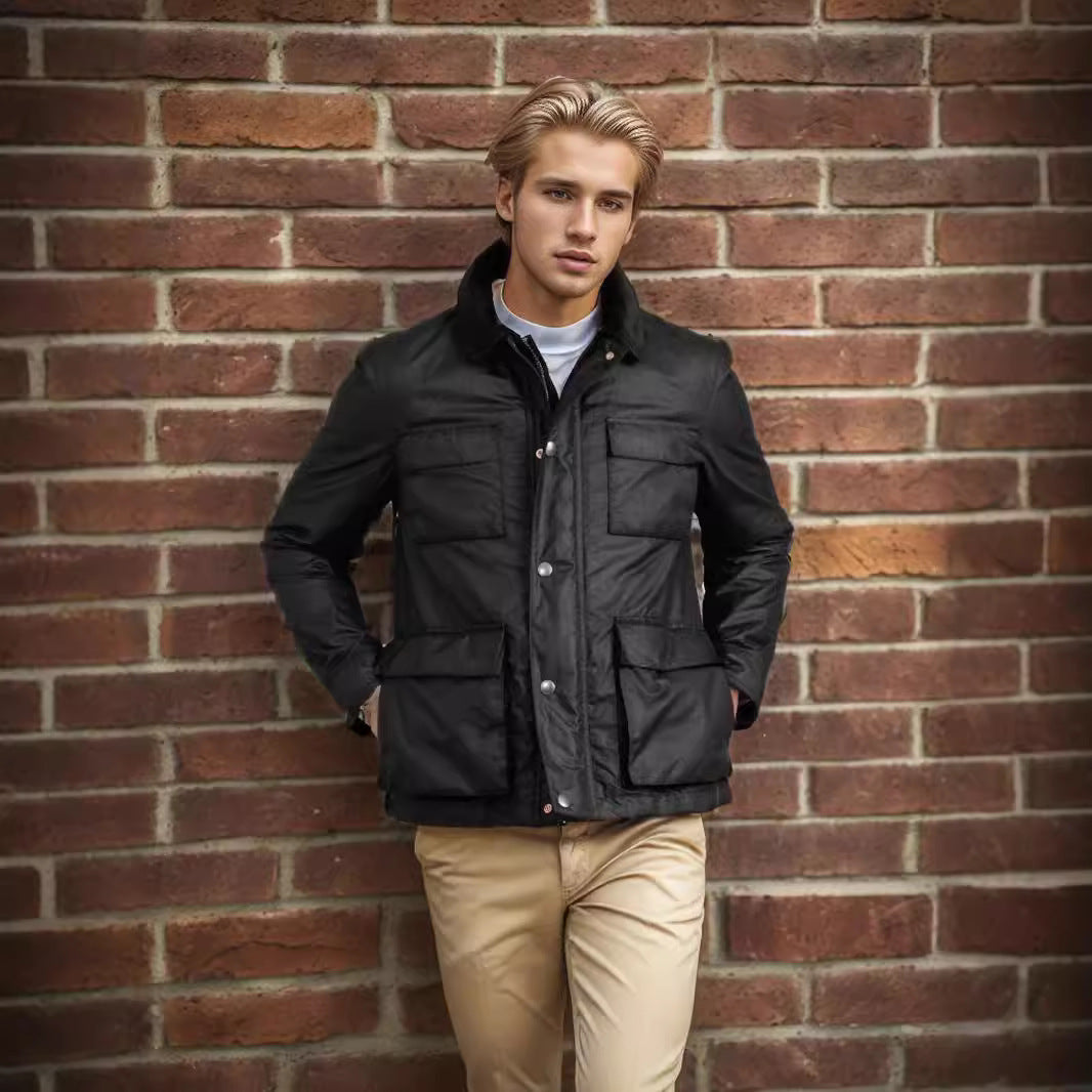Veste zippée de couleur unie pour homme
