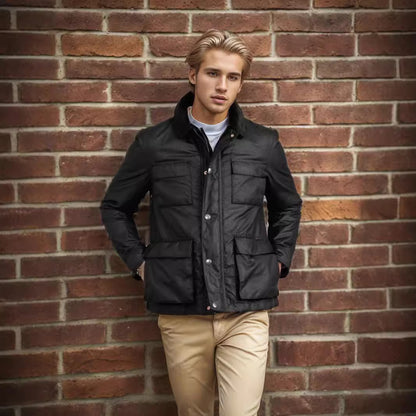 Veste zippée de couleur unie pour homme