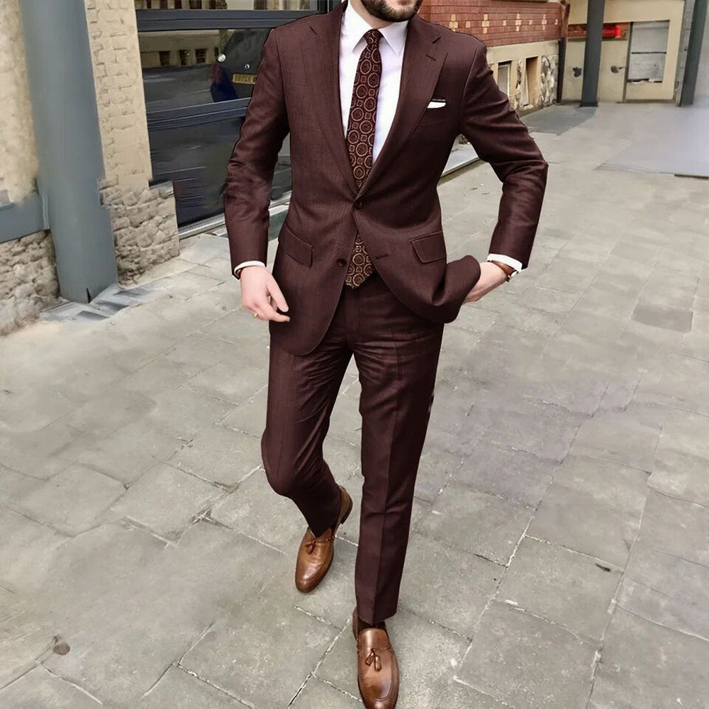 Herren Slim Fit Business-Kleid mit zwei Knöpfen