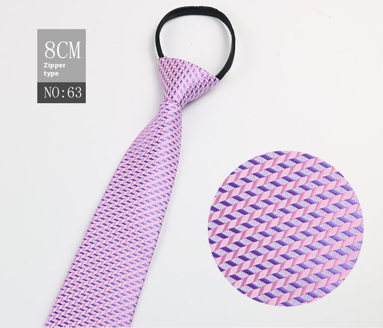 Black Men's Tie Striped Blue Business Tie Lazy Zip Tie In Stock Wholesale Pull Peels - ARCHSHOPE