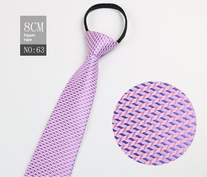 Black Men's Tie Striped Blue Business Tie Lazy Zip Tie In Stock Wholesale Pull Peels - ARCHSHOPE