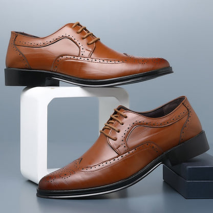Blockgeschnitzte Freizeitschuhe aus Leder für Herren