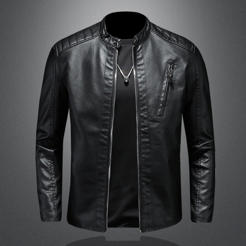 Fall Plus Size Leather Clothing With Stand Collar - ARCHSHOPE