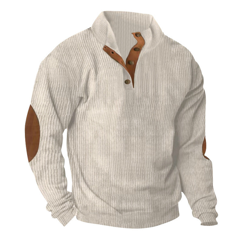 Corduroy Casual Stand Collar Long-sleeved Sweater - ARCHSHOPE