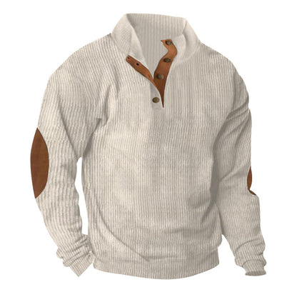 Corduroy Casual Stand Collar Long-sleeved Sweater - ARCHSHOPE