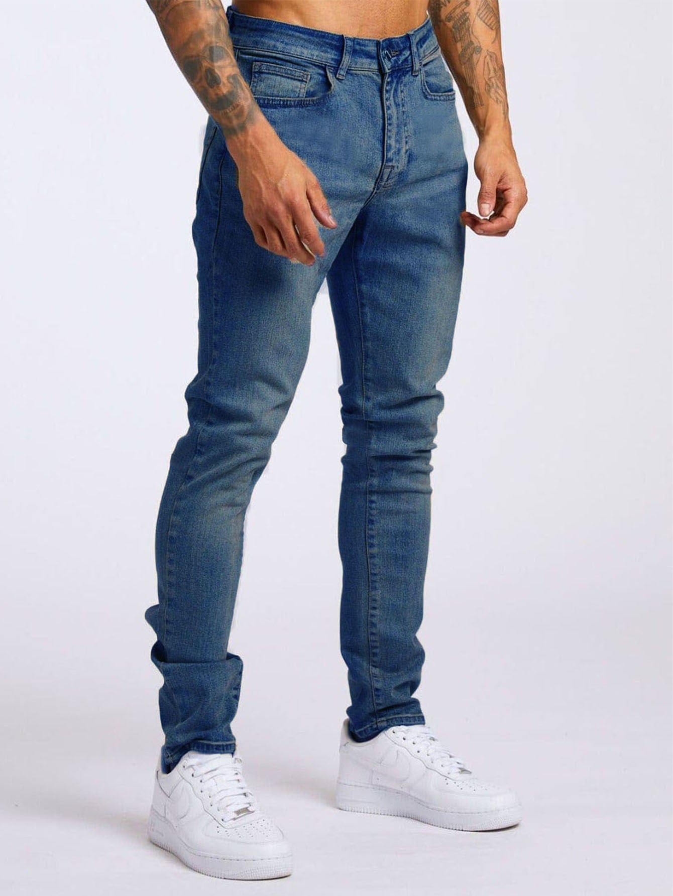 Men's Fashion Casual Slim Fit High Waist Jeans - ARCHSHOPE