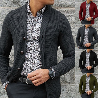 Herren Strickjacke Einreihiges Pulloveroberteil