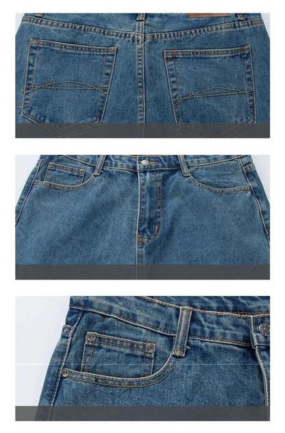 Jean ample décontracté pour homme, coupe droite