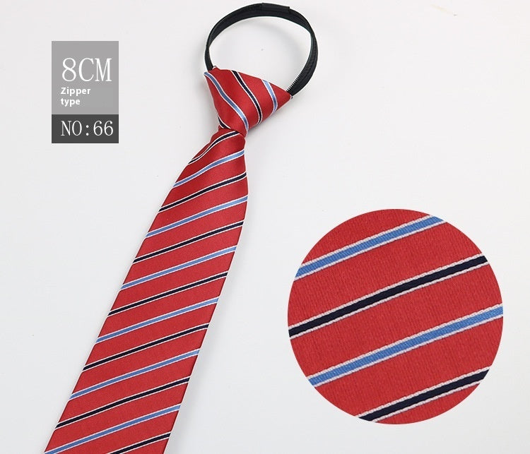 Black Men's Tie Striped Blue Business Tie Lazy Zip Tie In Stock Wholesale Pull Peels - ARCHSHOPE
