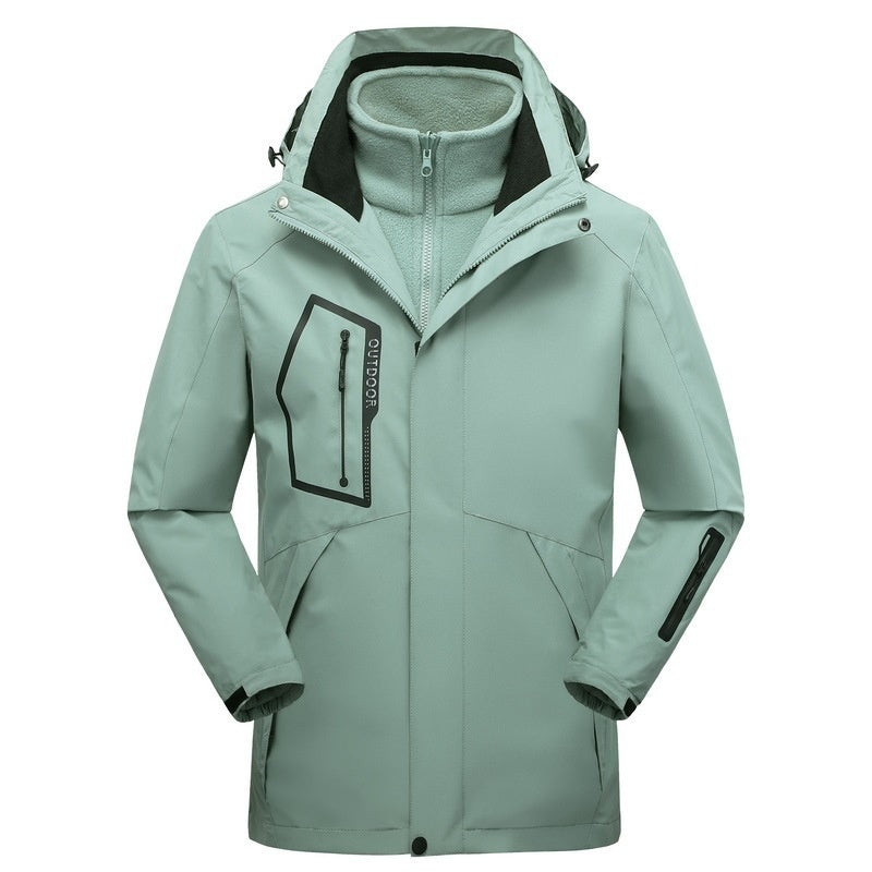 Winter Outdoor Drei-in-Eins-Mantel Warmhaltende Baumwollkleidung Shell-Jacke Baumwollgepolsterter Mantel Für Männer Und Frauen
