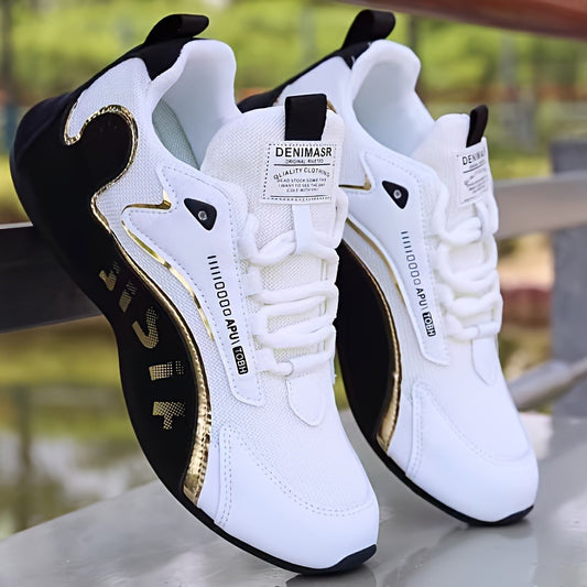 Fashion Colorblock Lace-up Sneakers For Men Breathable Low-top Dad Shoes Running Walking Sports Shoes - ARCHSHOPE