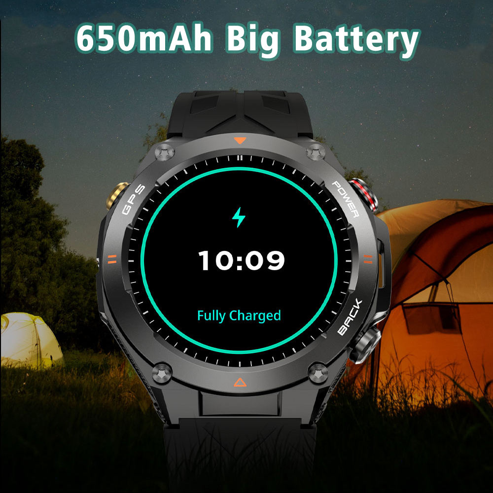 SENBONO GPS Smart Watch Men 1.45'' HD Screen Built-In GPS Altimeter Barometer Compass AI Voice Compatible With Android & IPhone - ARCHSHOPE