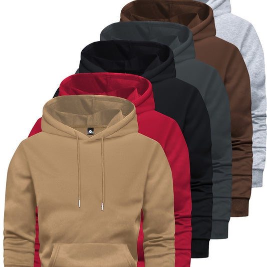 Sweat-shirt à capuche uni à manches longues pour homme, lot de 6 pièces