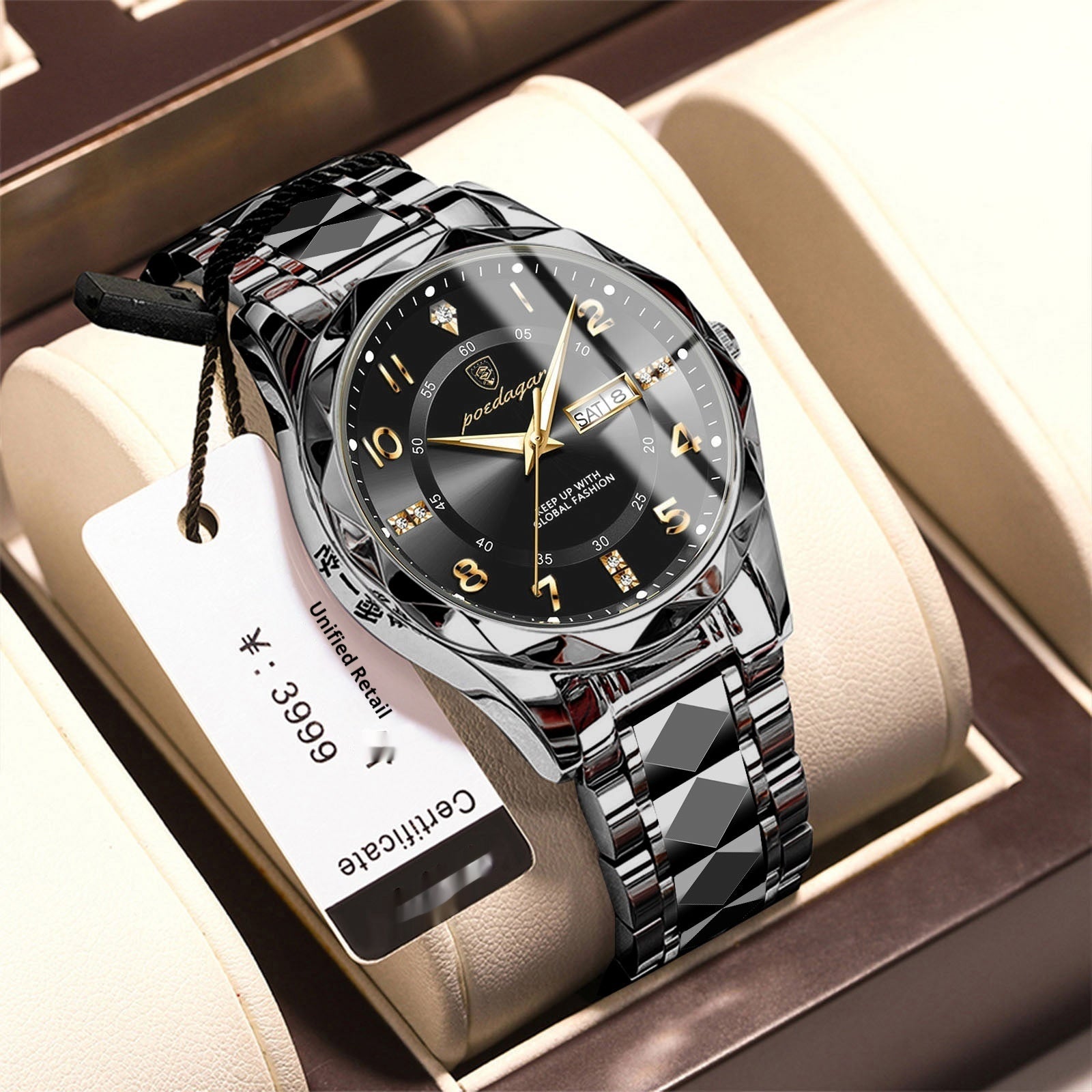 Men's Waterproof Double Calendar Luminous Quartz Watch - ARCHSHOPE