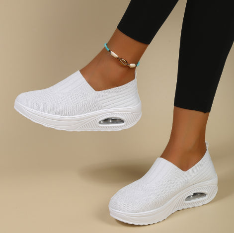 New Women's Leisure Sports Air Cushion Non-slip Flying Woven Women's Shoes