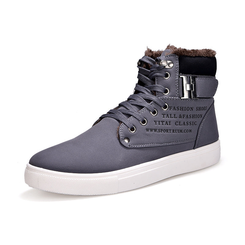 DEKABR Heißer Männer Schuhe Mode Warme Pelz Winter Männer Stiefel Herbst Leder Schuhe Für Mann Neue High Top Leinwand Casual schuhe Männer 