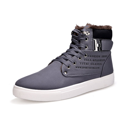 DEKABR Heißer Männer Schuhe Mode Warme Pelz Winter Männer Stiefel Herbst Leder Schuhe Für Mann Neue High Top Leinwand Casual schuhe Männer 