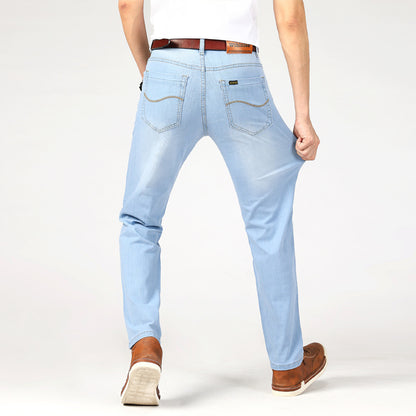 Jeans d'été pour hommes Pantalons droits pour hommes