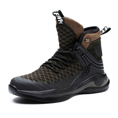 Chaussures de sécurité montantes pour hommes, chaussures de protection pour chantier, chaussures à embout d'acier, bottes de randonnée respirantes, bottes de travail anti-crevaison