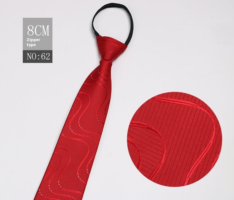 Black Men's Tie Striped Blue Business Tie Lazy Zip Tie In Stock Wholesale Pull Peels - ARCHSHOPE