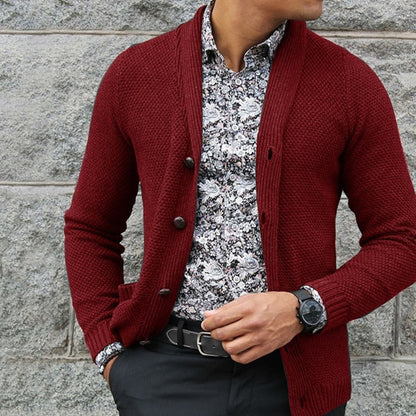 Herren Strickjacke Einreihiges Pulloveroberteil