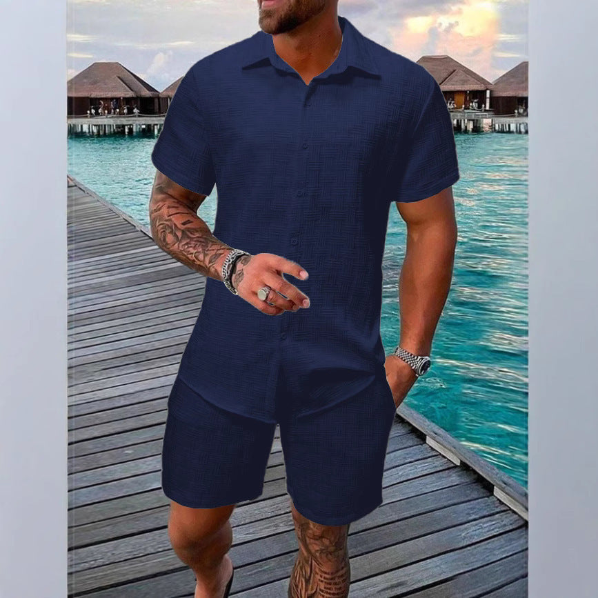 Summer Jacquard Black And White Solid Color Suit - ARCHSHOPE