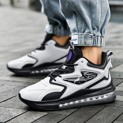 Farblich passende Schnür-Sneaker mit Luftpolsterung, leichte Herrenschuhe mit dicker Sohle, modische Freizeitschuhe für den Laufsport