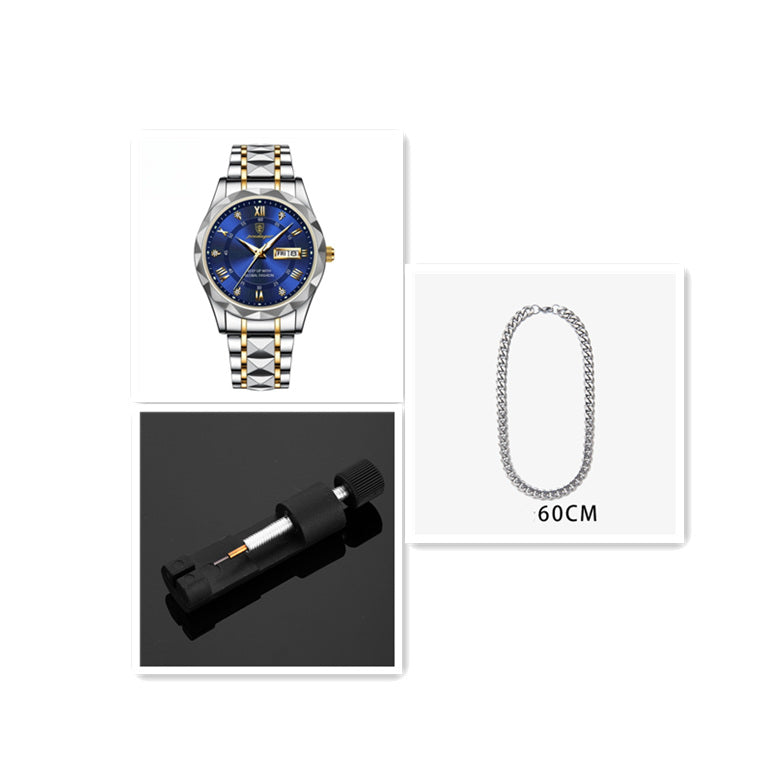 Men's Waterproof Double Calendar Luminous Quartz Watch - ARCHSHOPE