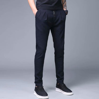 Pantalon long d'été en soie glacée pour homme