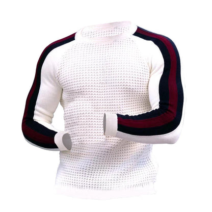 Pull de sport décontracté à bas slim contrasté pour homme