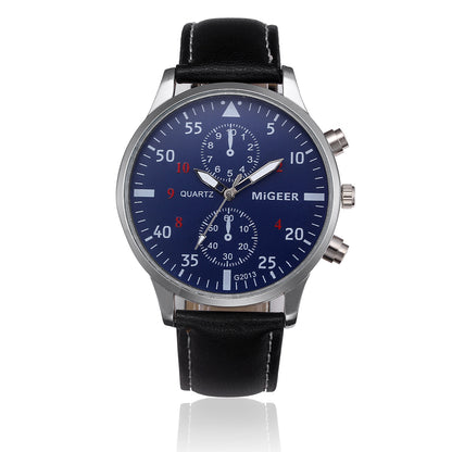 MIGEER Retro Design Men Watches Casual PU Leather Band Analog Alloy Quartz Wrist Watch Relogio masculino montre homme Clock New - ARCHSHOPE