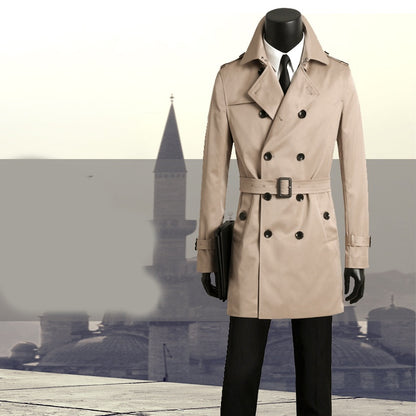 Schmaler, langer Trenchcoat für Herren