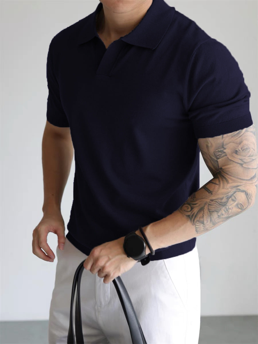 Summer Men's Cool Loose Lapels T-shirt