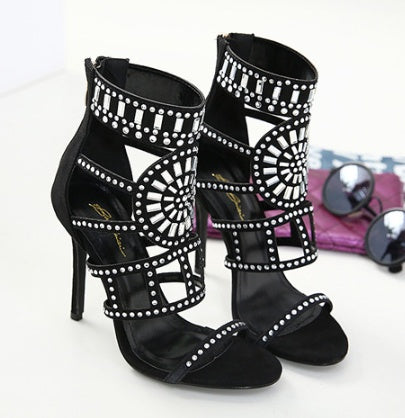 Rhinestone high heel sandals - ARCHSHOPE