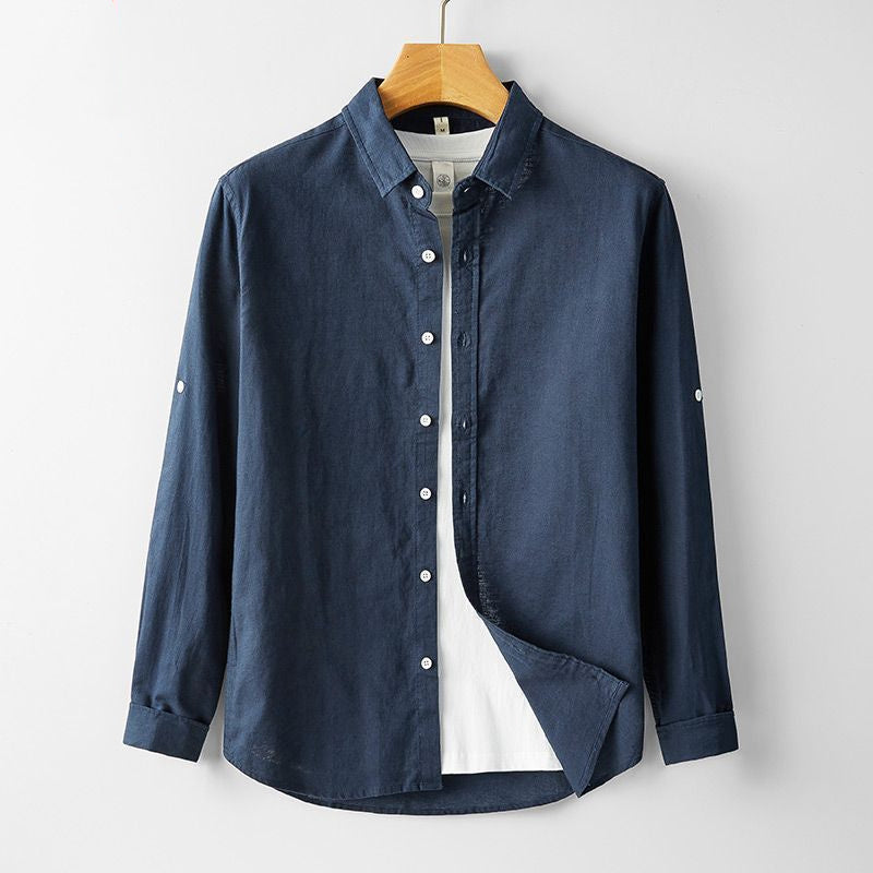 Summer Men's Cotton And Linen Casual Long Sleeve Shirt Thin - ARCHSHOPE