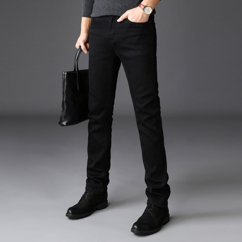 Frühling und Sommer neue Herrenjeans Herren koreanische Version des Trends der Selbstkultivierung Stretchhosen Jugend schwarze Hosen Männer