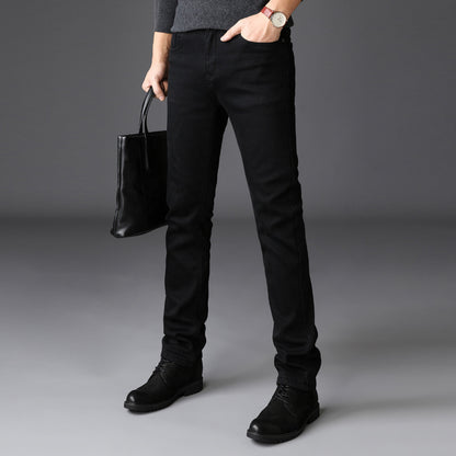 Frühling und Sommer neue Herrenjeans Herren koreanische Version des Trends der Selbstkultivierung Stretchhosen Jugend schwarze Hosen Männer